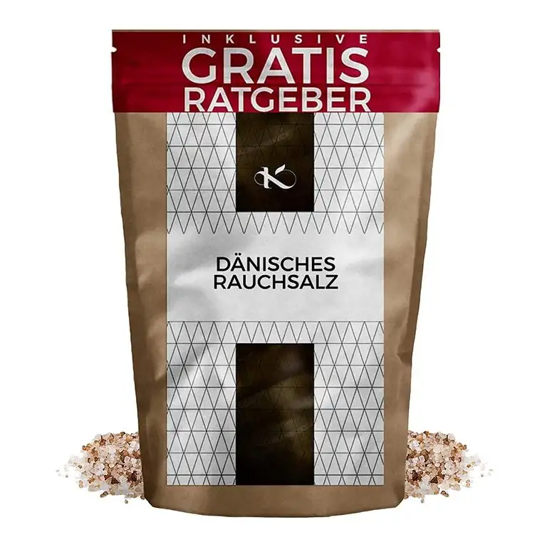Dänisches Rauchsalz 250g | grobes Meersalz mit Rauchnote aus Dänemark inkl. gratis Ratgeber | kaltgeräuchert | naturbelassenes Natursalz für die Mühle