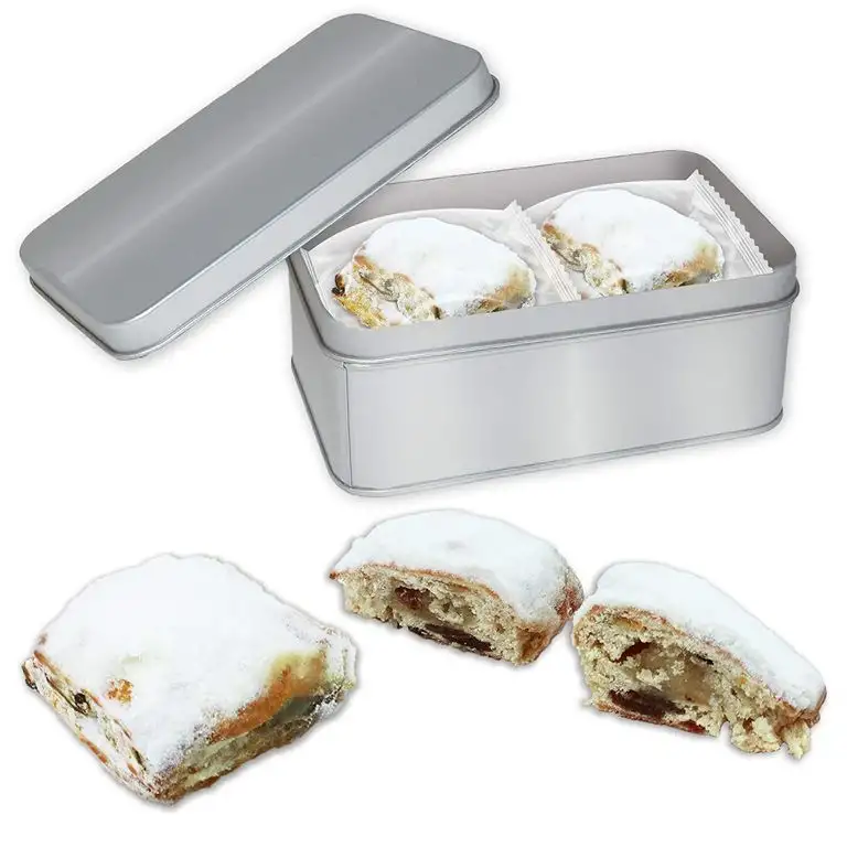 4x Stollen-Konfekt in der Geschenk-Dose (4x 25g) - mit 20% Marzipanfüllung