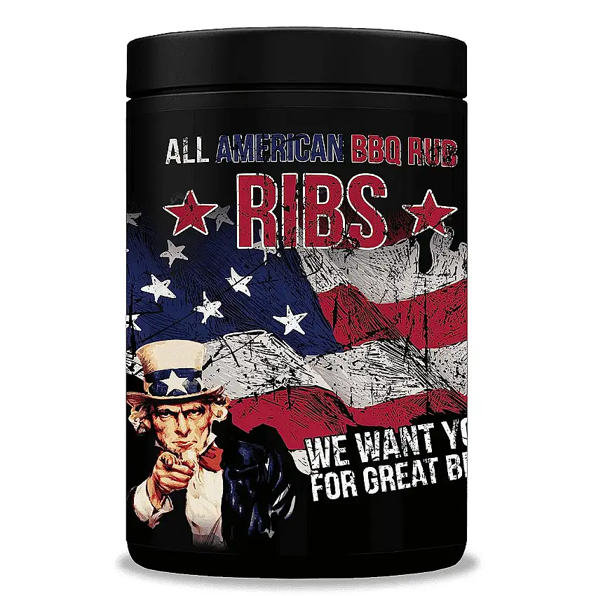 All American BBQ Ribs 350g - Perfekte Ribs aus dem Smoker - Authentisch Amerikanische Barbecue Trockenmarinade Für Unverwechselbaren Grillgenuss