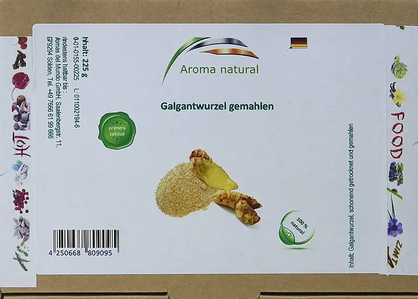 Aroma natural Galgantwurzel gemahlen 225 g, 1er Pack (1 x 225 g)