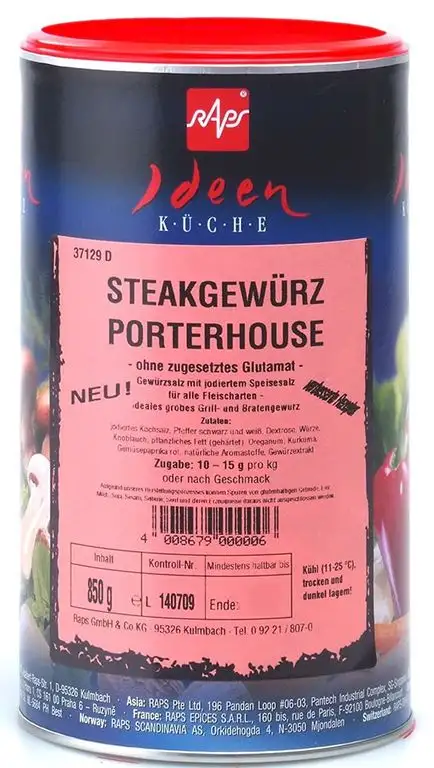 1a Raps Gewürze 1037129-001 Steakgewürz PORTERHOUSE --- Dose 850g