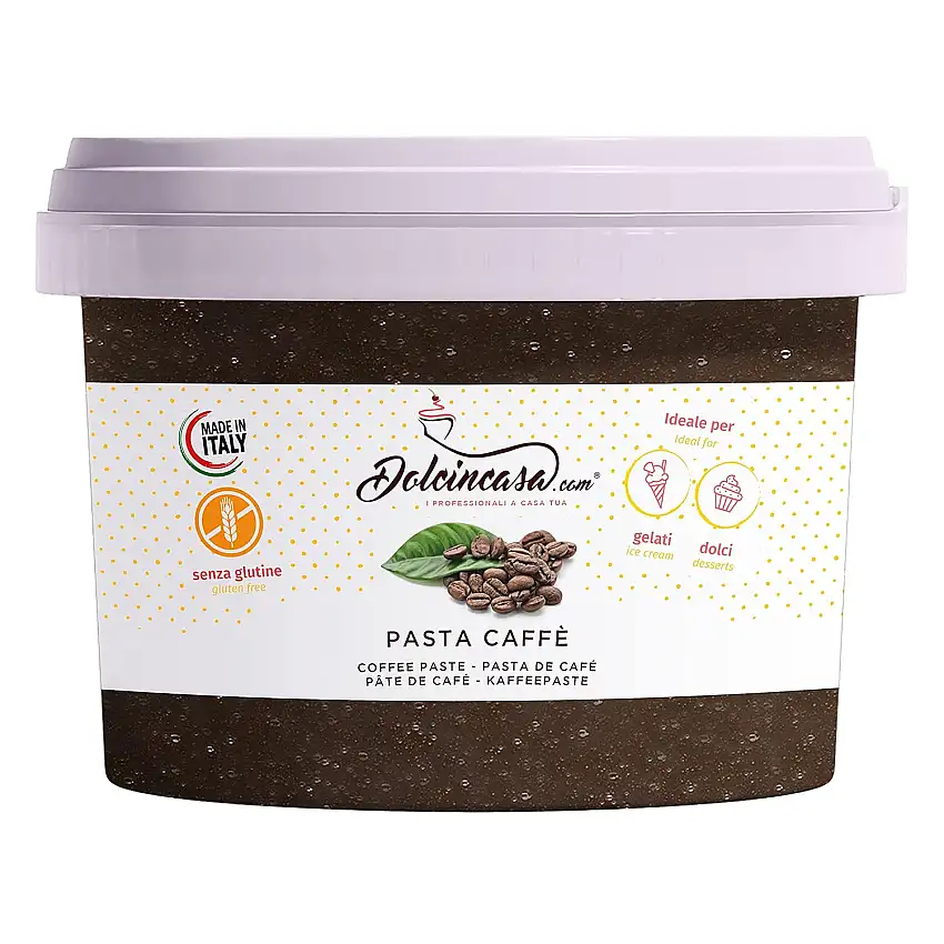 Dolcincasa-Pasta Kaffee zur Herstellung von Eis mit Kaffee oder Cappuccino mit Eismaschine und Thermomix und verschiedenen Gebäck, 200 g, glutenfrei