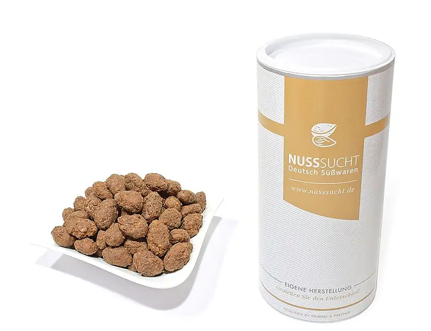 Gebrannte Mandeln mit Nutella Geschmack | Inhalt: 500g | ohne Zusatz- und Konservierungsstoffe | mit wenig Zucker