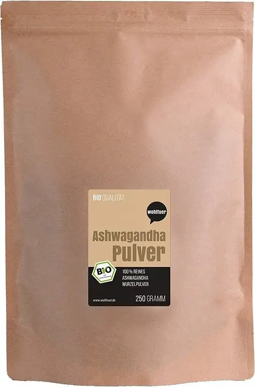 Wohltuer Bio Ashwagandha Pulver 250g I Original Indische Withania Somnifera | Aus ökologischem Anbau (DE-ÖKO-006)