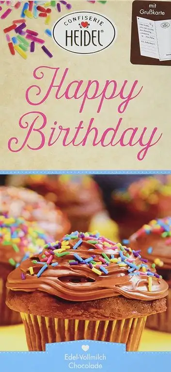 Confiserie Heidel Grußschokolade "Happy Birthday", inklusive Grußkarte, 2er Pack (2 x 100 g Packung)