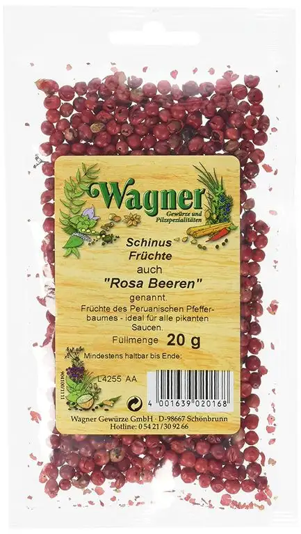 Wagner Green Forest Schinus Früchte /Rosa Beeren, 5er Pack (5 x 20 g)