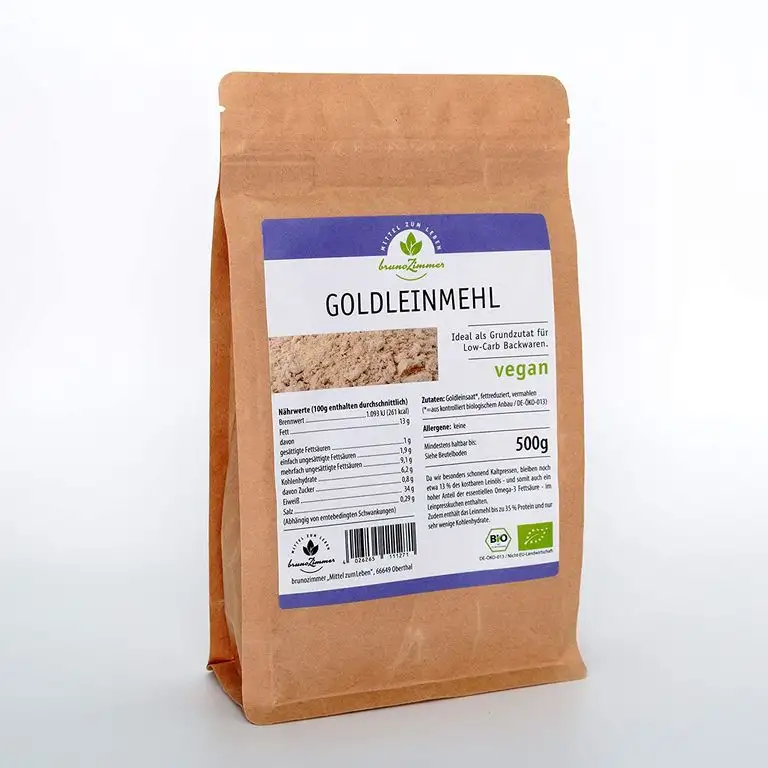 Goldleinmehl, Leinmehl aus Goldleinsaat, Leinsamenmehl, Bio 500 g