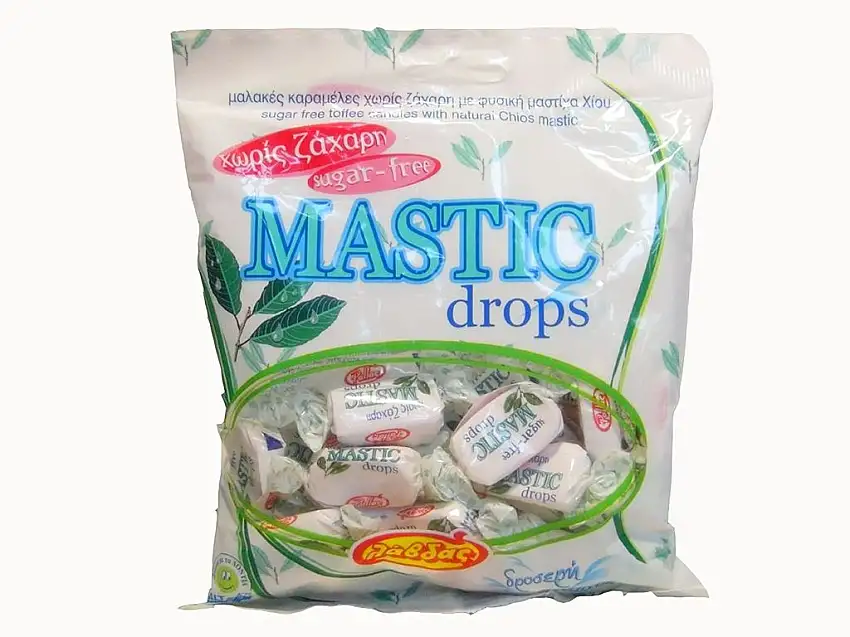 Griechische Mastiha zuckerfreie Bonbons Mastix-Tropfen 150g