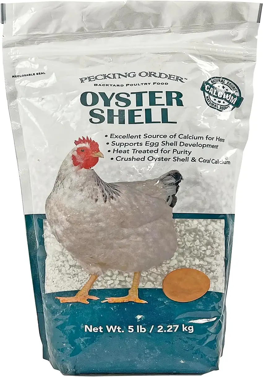 Pecking Order Austernschale – Kalziumergänzung zur Unterstützung von Legehennen und starker Eierschalenentwicklung (2,3 kg)