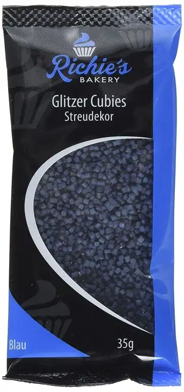 Richie’s Bakery Streudekor Glitzer Cubies Blau, 12er Pack (12 x 35 g)
