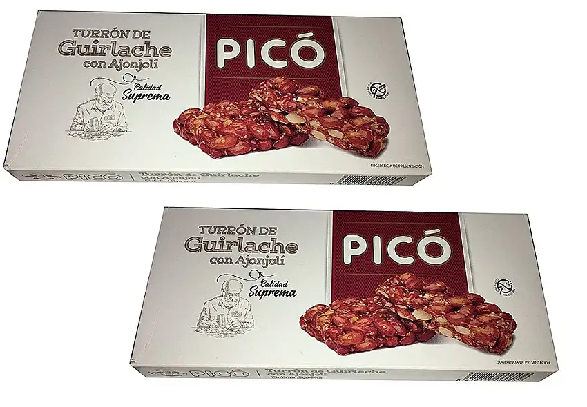 Picó - Das palet enthält 2 Turron de Guirlache con Ajonjolí - Guirlache Nougat mit Sesam 200gr Supreme Qualität