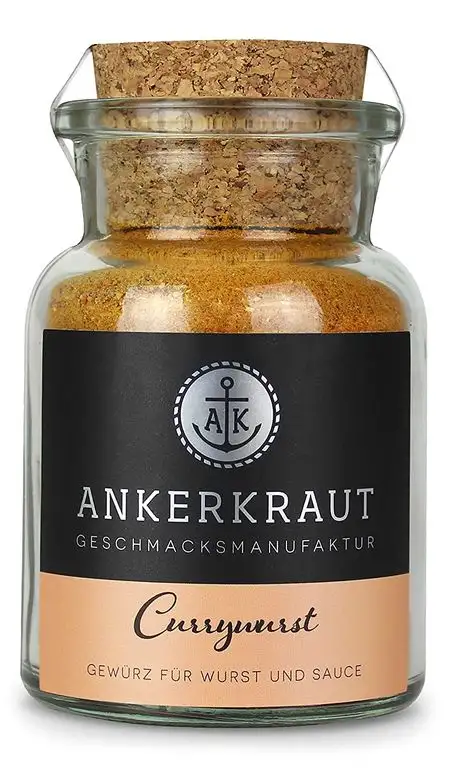 Ankerkraut Currywurst, 90g im Korkenglas, Gewürzmischung zum Anmischen selbstgemachter Currywurst-Soße oder als Topping