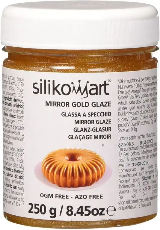 Silikomart 73.107.04.0001 MIRROR GOLD GLAZE 250 GR