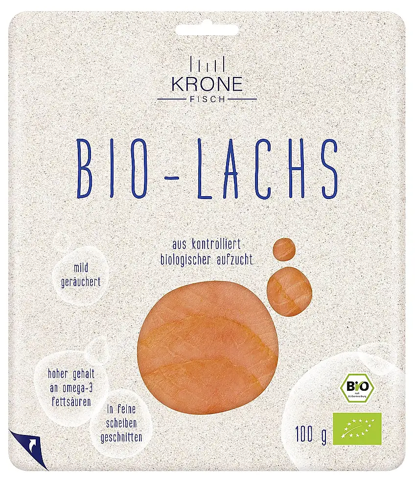 KRONE FISCH Bio Räucher-Lachs, 100g