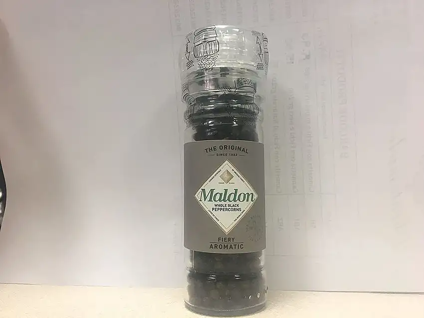 Maldon schwarze Pfefferkörner - Mühle - 50g