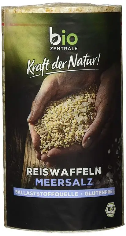 biozentrale Reiswaffeln Meersalz, 12er Pack (12 x 100 g)