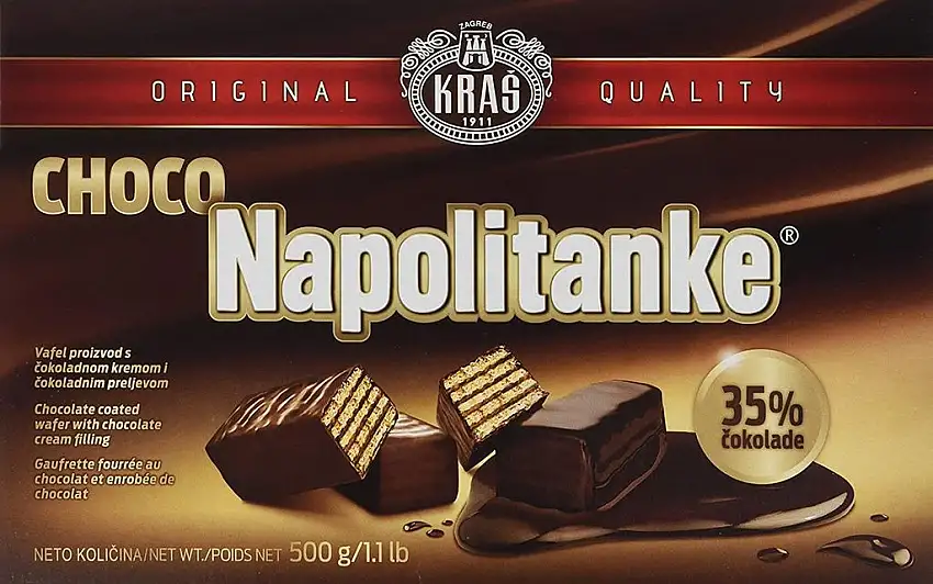 Kras Napolitanke Choco Neapolitanerwaffeln mit Schokoladenüberzug 5 (1 x 500 g)