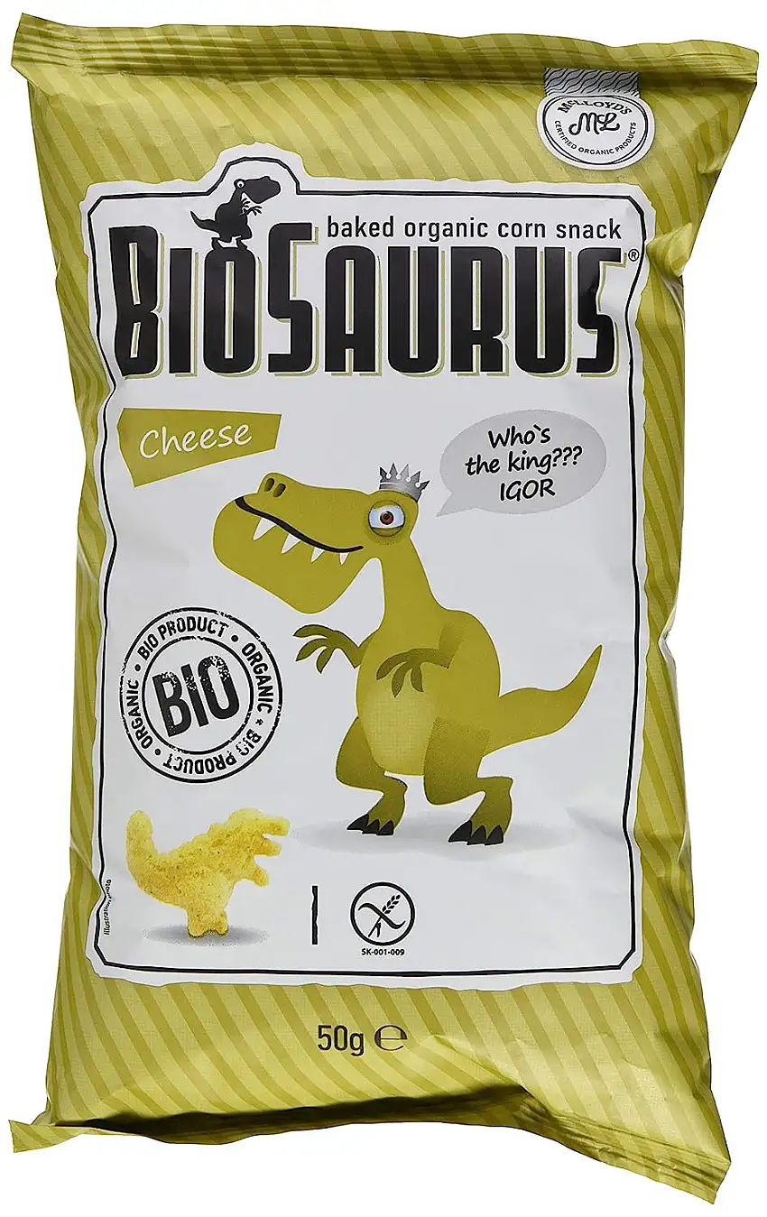 Organique BioSaurus Käse Igor, der knusprige Maissnack, 6er Pack (6 x 50 g)