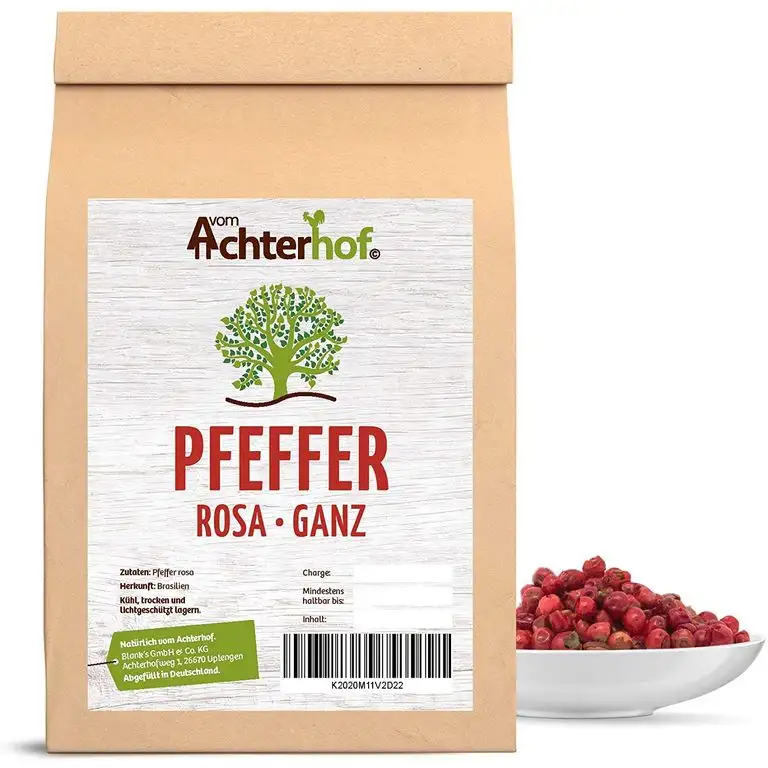 Pfeffer rot ganz 100 g rosa Pfefferbeeren Pfefferkörner ideal für die Pfeffermühle