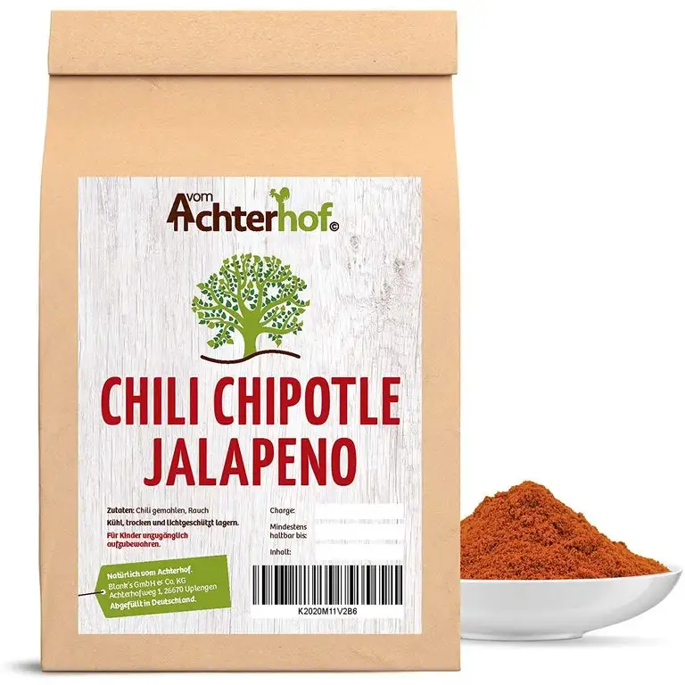 100 g Jalapeno Chili gemahlen Chipotle Chilipulver fruchtig scharf leicht rauchiges Aroma für Salsa Chili Con Carne vom-Achterhof