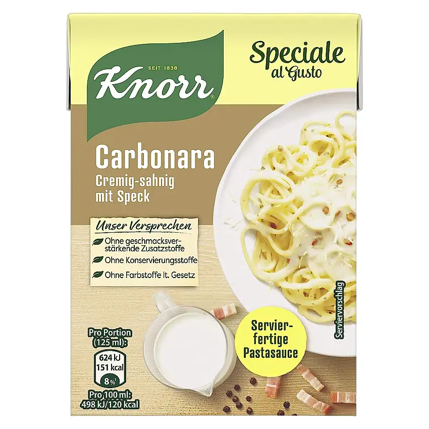 Knorr Speciale al Gusto Carbonara Soße, 1er-Pack (1 x 370 g)