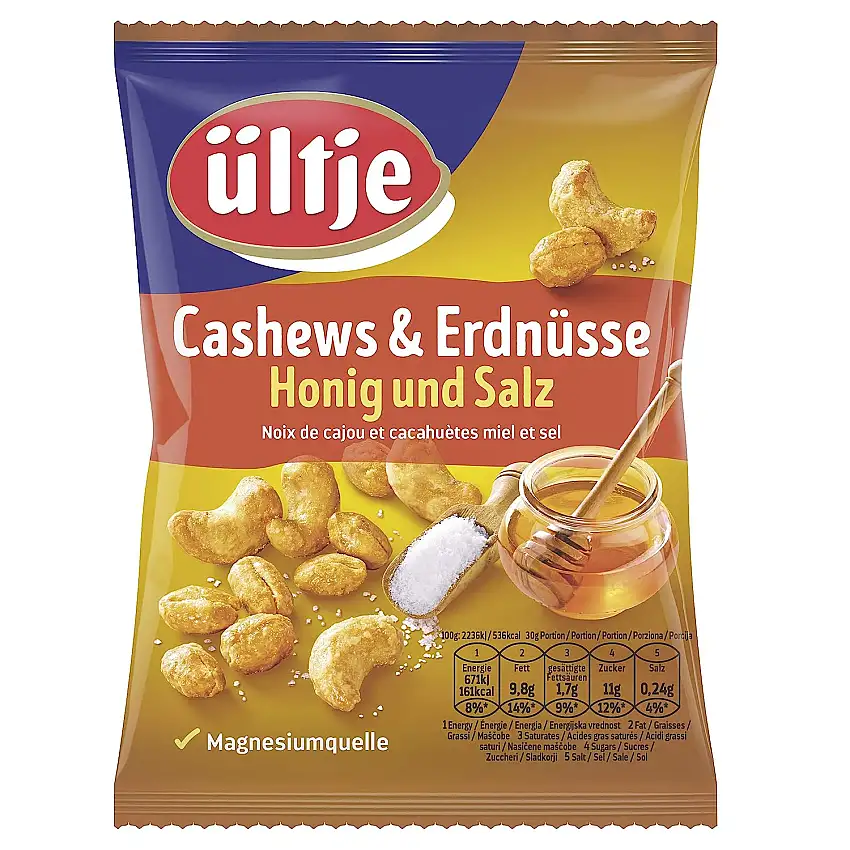 ültje Cashew Erdnuss Mix, Honig & Salz, 12er Pack (12 x 200 g)