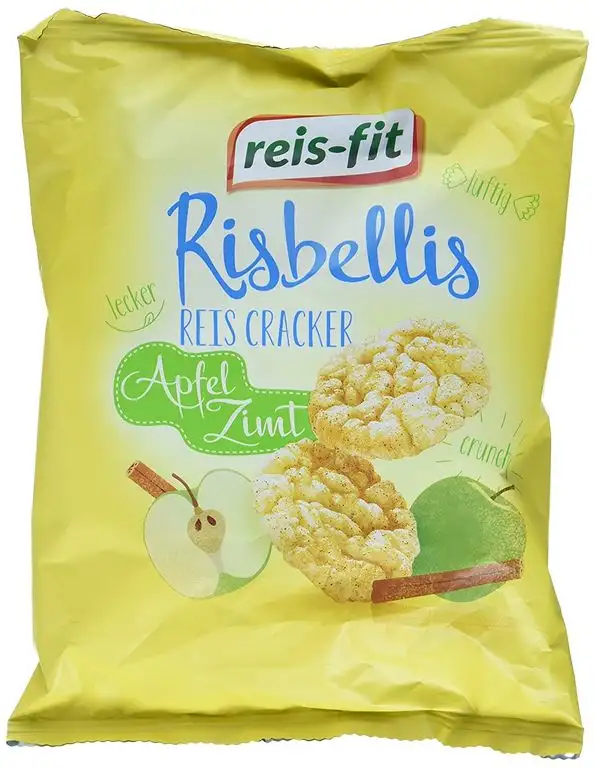 reis-fit Risbellis Reis Cracker Apfel & Zimt , 4er Pack (4 x 40 g)