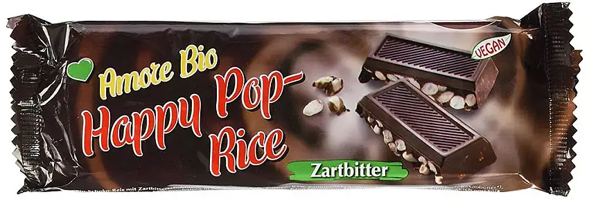 Liebharts Amore Bio Happy Pop Rice in Zartbitter Schokolade vegan, 10er Pack (10 x 50 g)