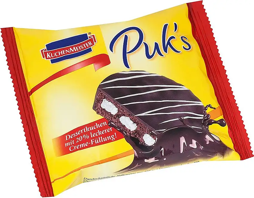 Kuchenmeister Puks Dessertkuchen Gefüllt 18 x 62 g, 1er Pack (1 x 0.062 kg)