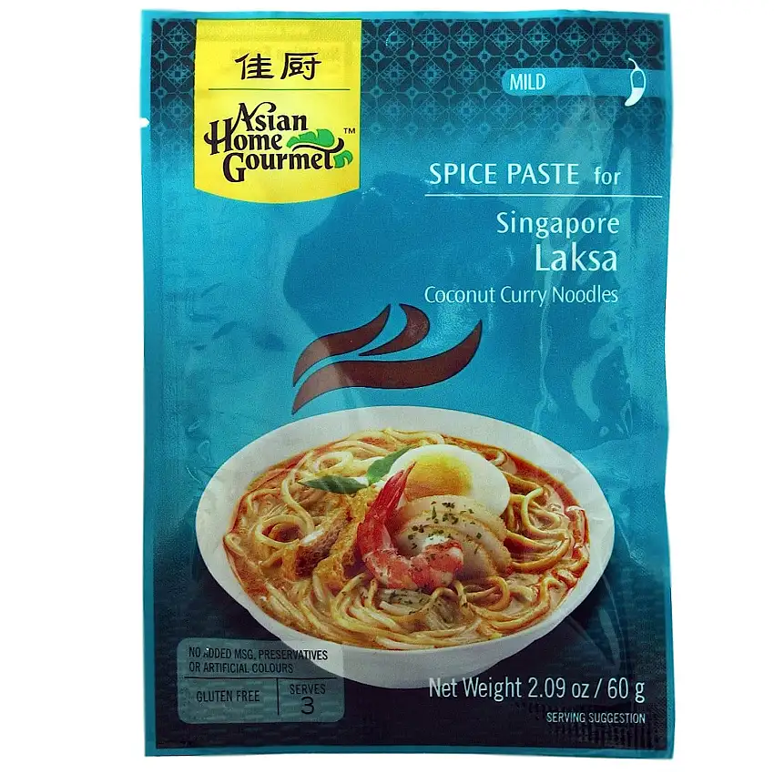 6x60g AHG Würzpaste für Singapur Laksa (Kokos-Curry-Nudelgericht)