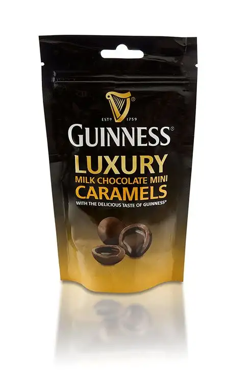Guinness Luxus Milchschokolade Mini Karamellbonbons im wiederverschließbarem Beutel, 102g