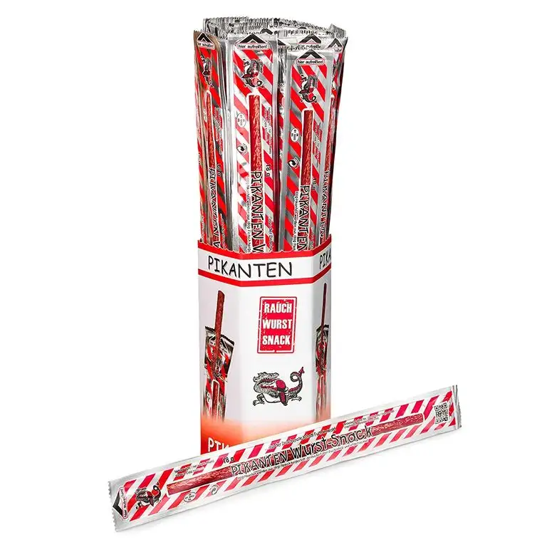 PIKANTEN Wurst-Snack Salami nach Krakauer Art - das Original aus Bayern - im Karton 40 Stück mit je 18 g