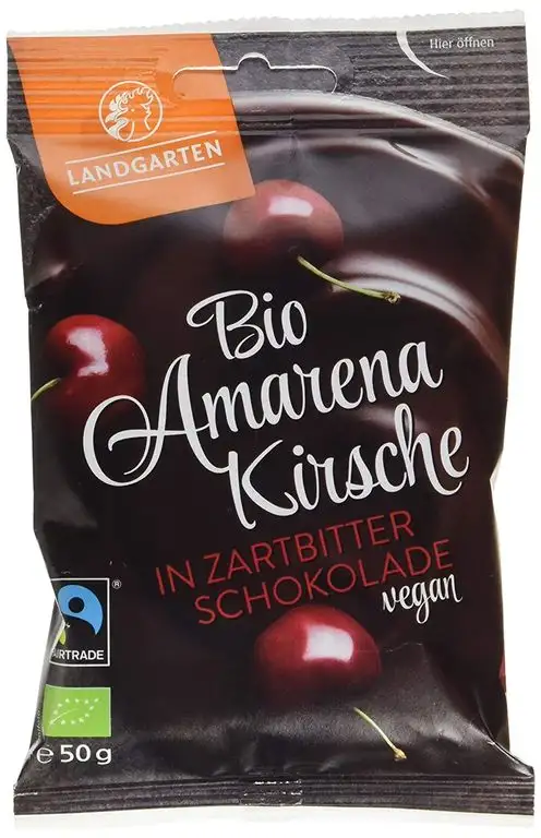 Landgarten Bio Amarenakirsche in Zartbitter-Schokolade, 50 g 1 x 50 gr