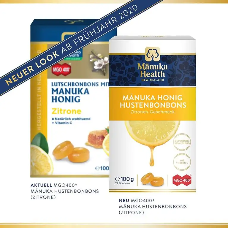 Manuka Health - Manuka Honig MGO 400 + Zitronen Lutschbonbons 100 g - 100% Pur aus Neuseeland mit zertifiziertem Methylglyoxal Gehalt und Vitamin C Bonbons
