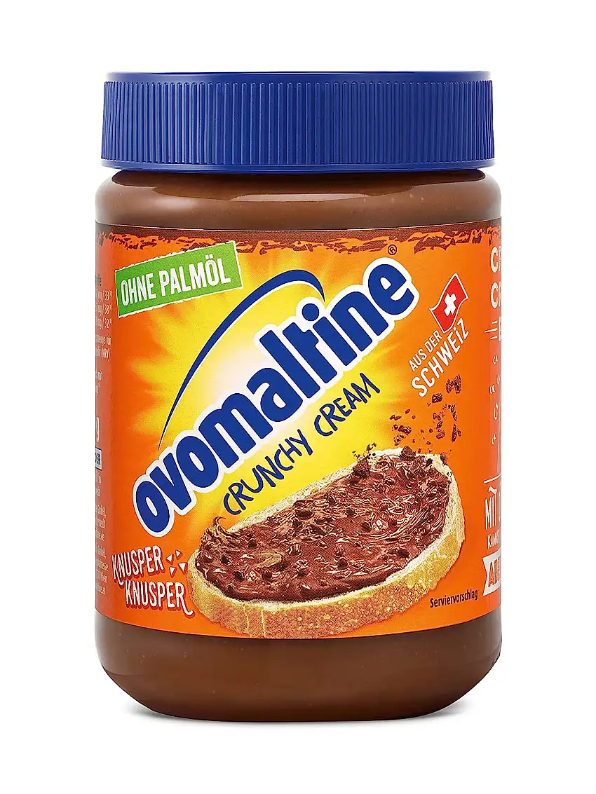 Ovomaltine Crunchy Cream Brotaufstrich - einzigartig knusprige Schoko-Creme ohne Palmöl - süßer Aufstrich mit knusprigen Ovomaltine Stückchen - hergestellt in der Schweiz, 1 x 380 g