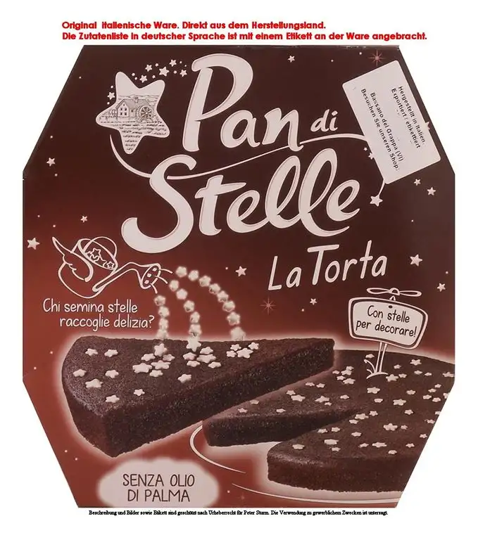 Mulino Bianco Pan di Stelle La Torta 2 x 435g = 870g. Kuchen mit Schokolade, Kakao und Zuckersterne Ohne Palm Fett.