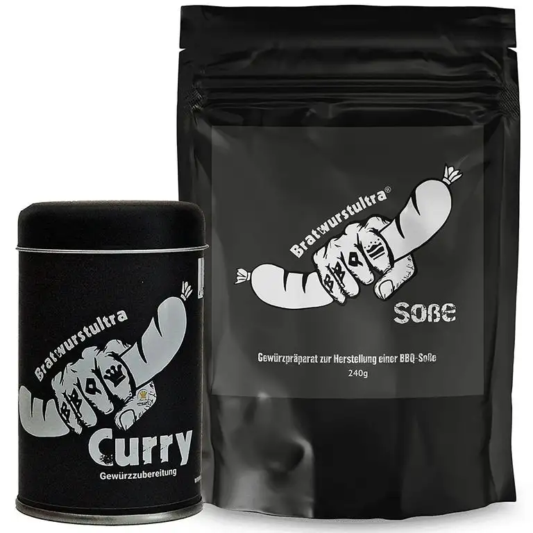 Bratwurstultra Gewürz Set mit Curry Topping - 330g - Unwiderstehlicher Geschmack - Bratwurst Gewürzmischung für 2 Liter Sauce zum Selber Machen