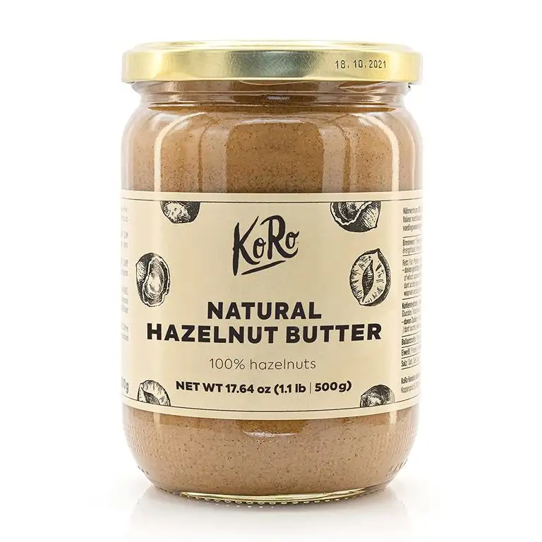 KoRo - Haselnussmus 500 g - Aus 100 % Haselnüsse ohne Zucker und Salz oder andere Zusätze - Perfekt als Brotaufstrich