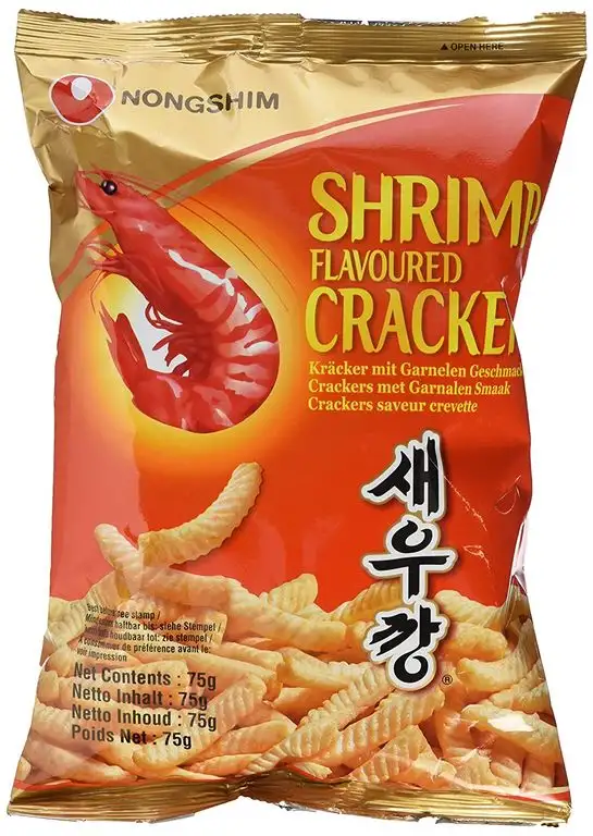 Nong Shim Shrimp Cracker – Knusprige Krabbencracker - koreanische Knabberei für jeden Tag – 1 x 75g