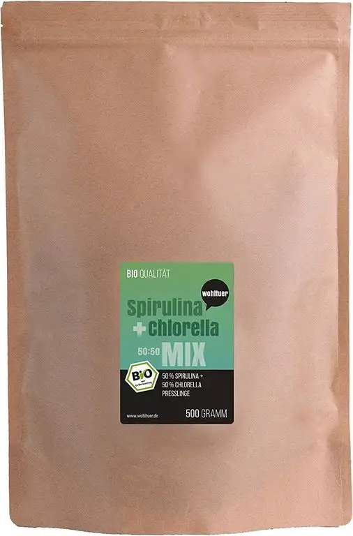 Wohltuer Spirulina + Chlorella Bio Algen Superfood Mix Tabletten in Rohkostqualität 500g