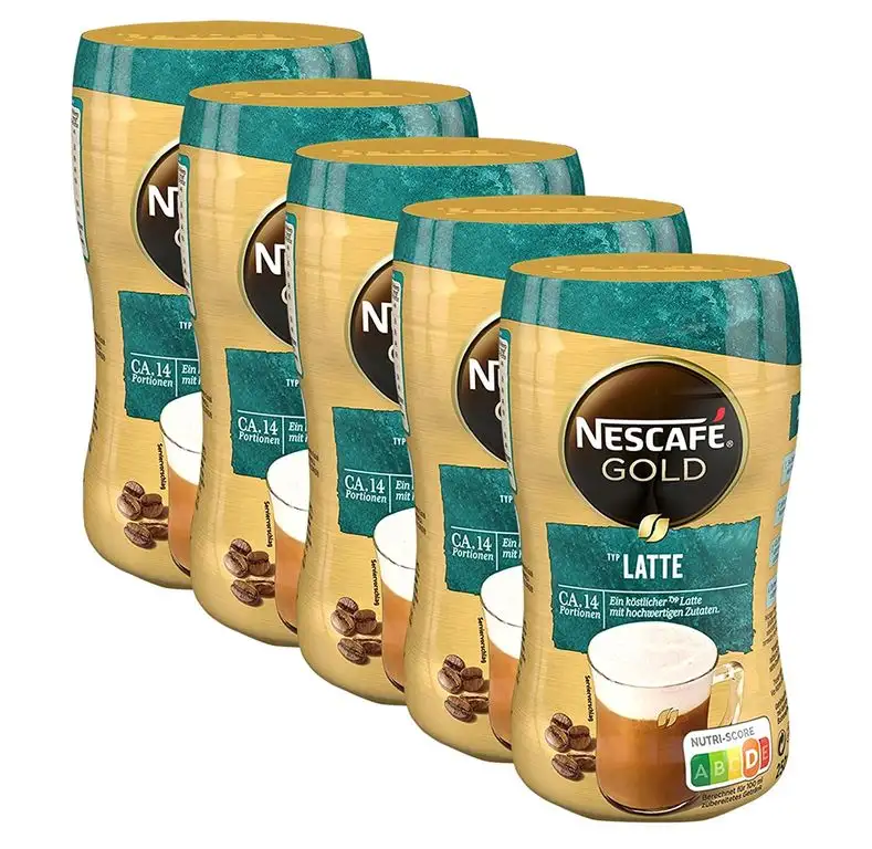 NESCAFÉ GOLD Typ Latte, Getränkepulver aus löslichem Bohnenkaffee, koffeinhaltig, 5er Pack (5 x 250g)