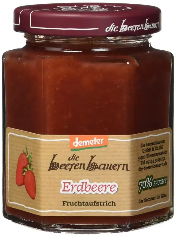 Die beeren bauern Bio Konfitüre Erdbeere, 6er Pack (6 x 200 g)