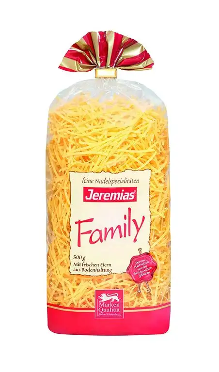 Jeremias Fadennudeln, Family Frischei-Nudeln, 4er Pack (4 x 500 g Beutel)