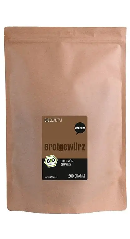 Wohltuer Bio Brotgewürz gemahlen | ohne Geschmacksverstärker | ohne künstliche Zusatzstoffe | ökologisches Naturprodukt | Gewürzmischung 200g
