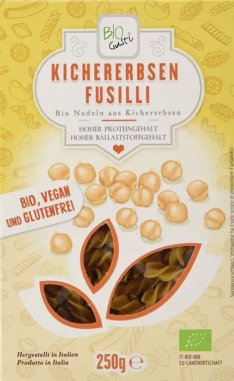 Bio Gusti Fusilli Kichererbsen, 3er Pack (3 x 250 g)