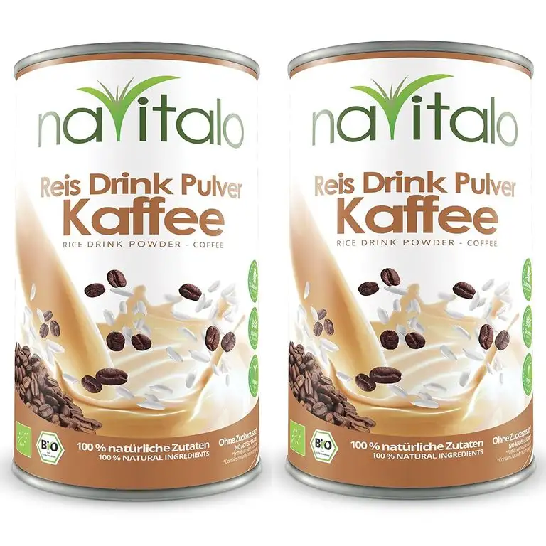 naVitalo Reis Drink Pulver (Reismilchpulver) - Kaffee, 2 x 250 g (2er Set)