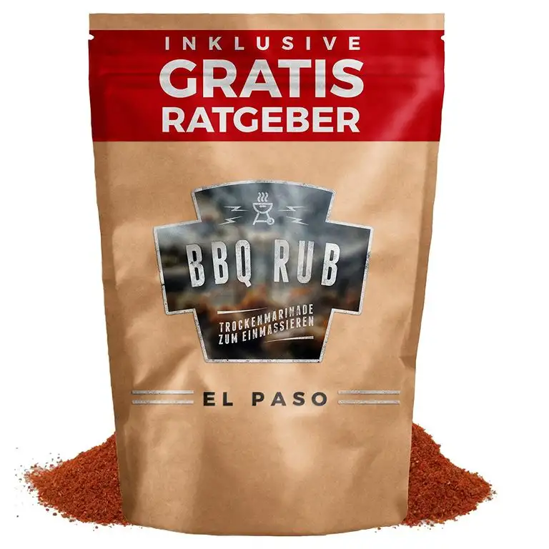 BBQ Rub El Paso 80g | Trockenmarinade für Pulled Pork & Spareribs inkl. Gratis Ratgeber | Gewürzmischung Grillgewürz Barbecue Marinade Grill Gewürz