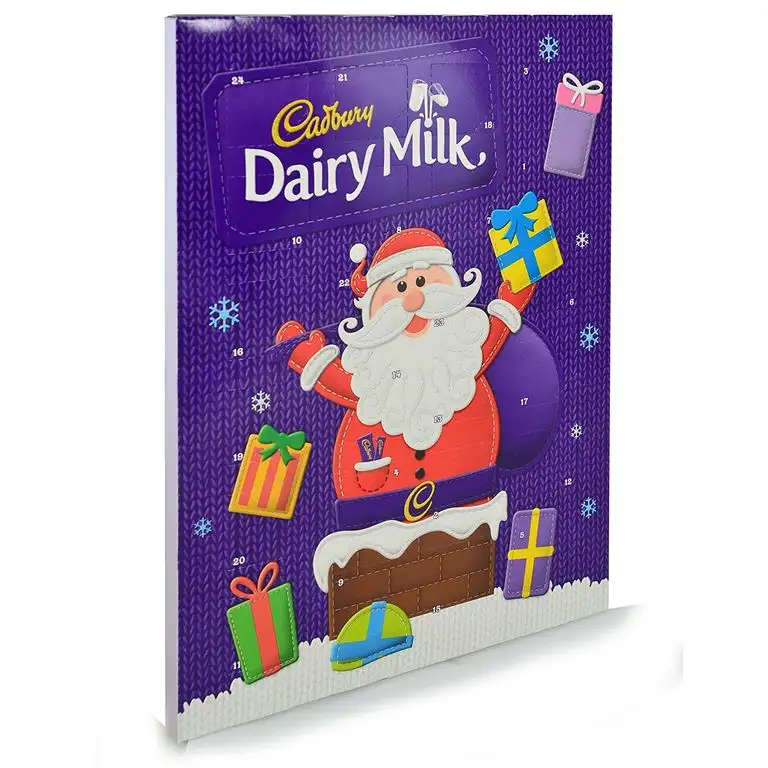 Adventskalender mit Milchschokolade CADBURY DAIRY MILK - SANTA CLAUS (90 Gramm) ENGLISH CHRISTMAS HIGHLIGHT
