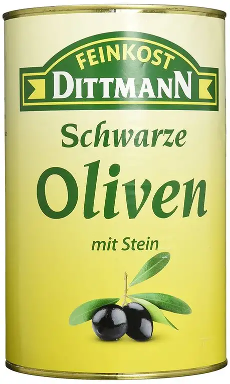 Feinkost Dittmann Schwarze Oliven mit Stein, 1er Pack (1 x 4 kg)
