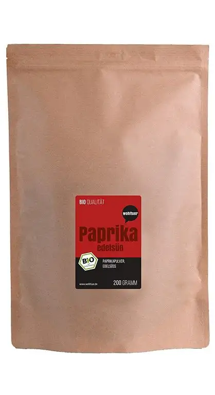 Wohltuer Bio Paprika edelsüß gemahlen | rot | hocharomatische Delikatesse für Feinschmecker | 100% ökologisches Naturprodukt | sweet paprika 200g
